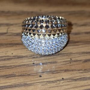 Gold Filled Pave Dome Statement Ring - Gold